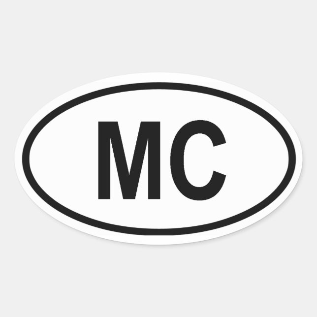 Adesivo Oval Mônaco "MC" (Frente)