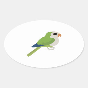 Adesivo Oval Monk Parakeet