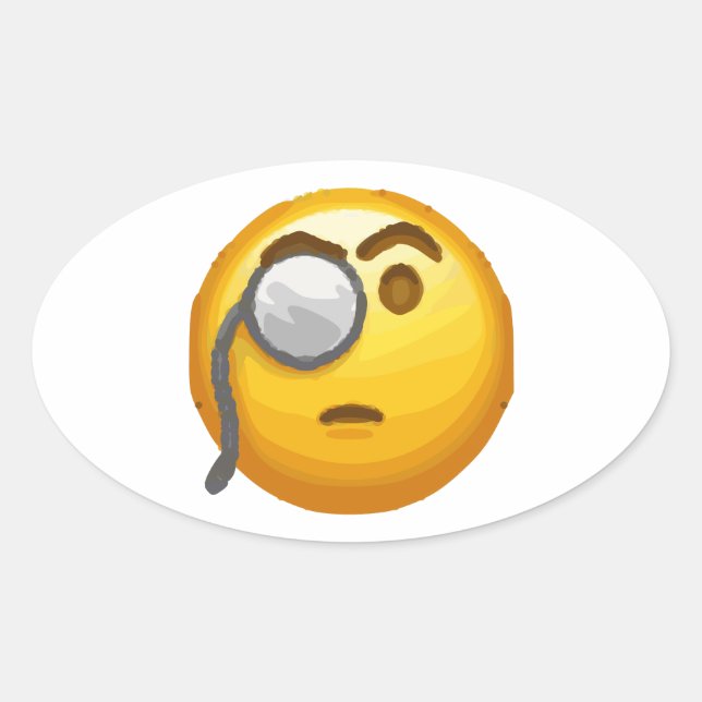 Adesivo Oval monóculo emoji (Frente)