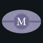 Adesivo Oval Monograma geométrico de Abstrato<br><div class="desc">Monograma geométrico Abstrato</div>