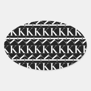 Adesivo Oval Monograma - Letra inicial K
