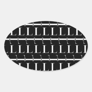 Adesivo Oval Monograma - Letra inicial L