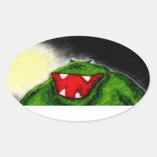 Adesivo Oval Monstro Noturno