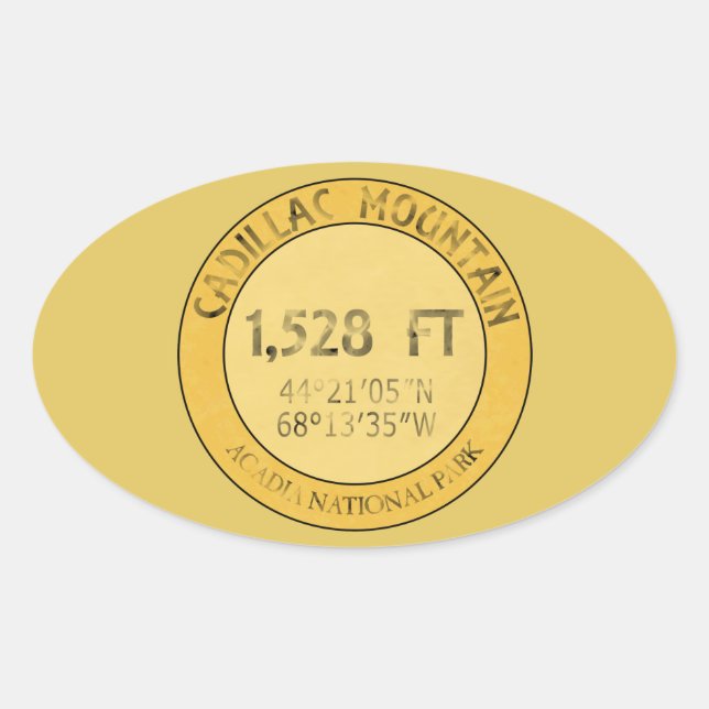 Adesivo Oval Montanha cadillac (Frente)