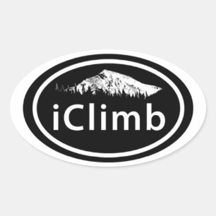 Adesivo Oval Montanha de escalada do iClimb