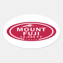 Adesivo Oval Monte Fuji 12.389 FT Japão Mountain