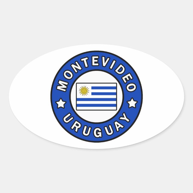 Adesivo Oval Montevidéu Uruguai (Frente)