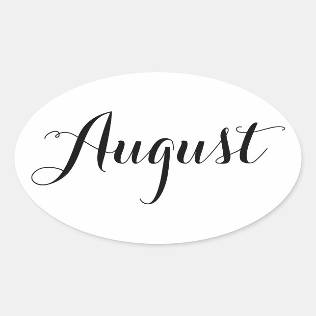 Adesivo Oval Month Stickers: agosto (Frente)