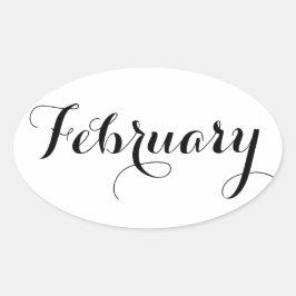Adesivo Oval Month Stickers: fevereiro