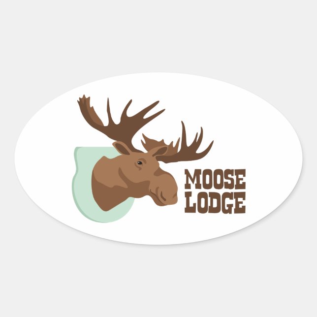 Adesivo Oval Moose Lodge (Frente)