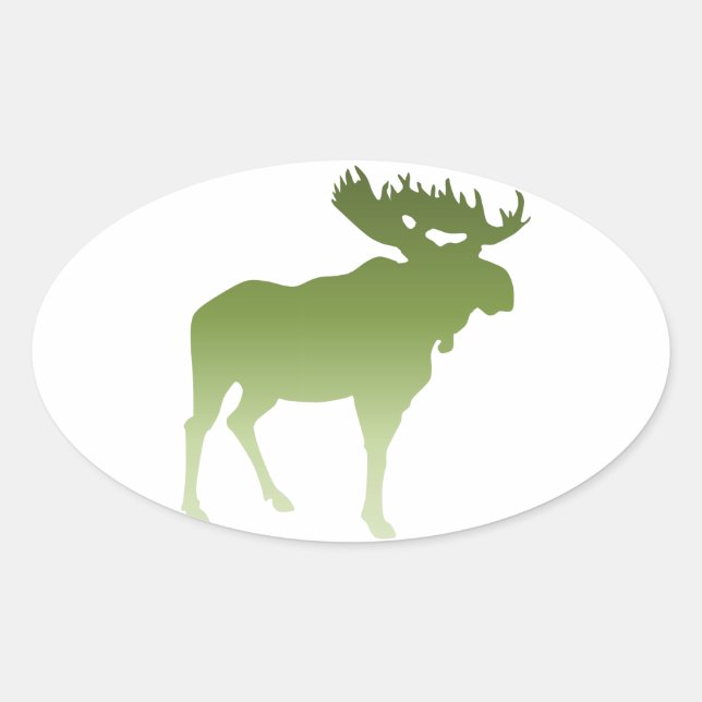 Adesivo Oval Moose Verde (Frente)