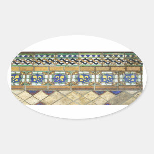 Adesivo Oval Mosaico Antigo