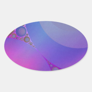Adesivo Oval Mosaico de Círculos Rosa e Azul