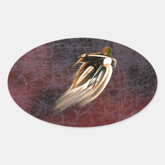 ADESIVO OVAL MOTOCICLO VINTAGEM. (Frente)