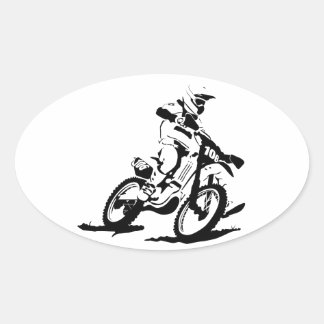 Adesivo Oval Motocross Bike e Rider simples