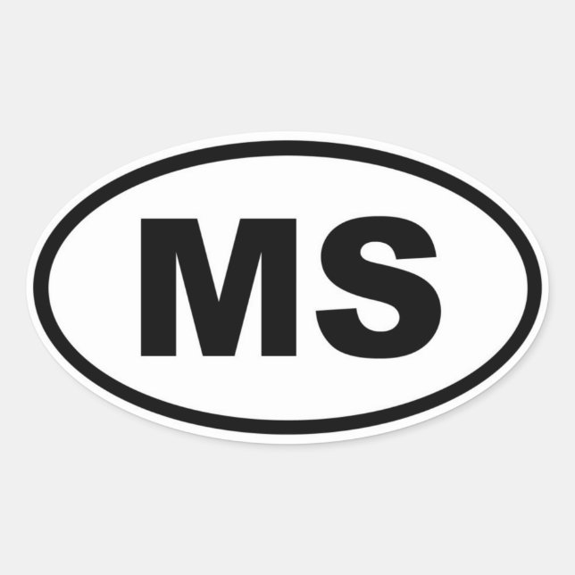 Adesivo Oval MS Mississippi (Frente)