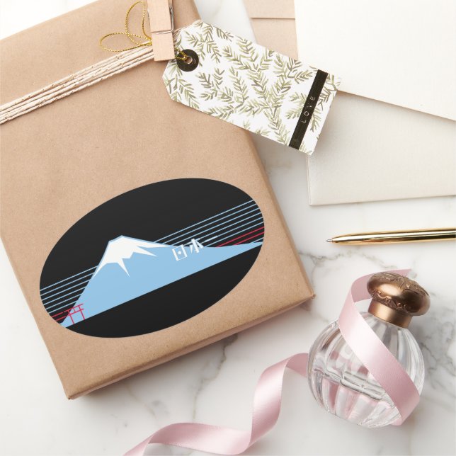 Adesivo Oval Mt. Fuji seen from the northeast. (Presentear)