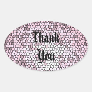 Adesivo Oval Muito Obrigado, Senhora Deputada Pink Mosaic Sline