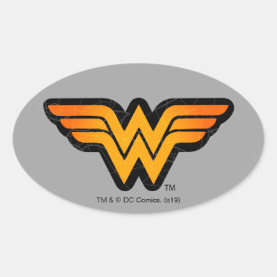 Adesivo Oval Mulher Maravilha Logotipo de inspiração sazonal