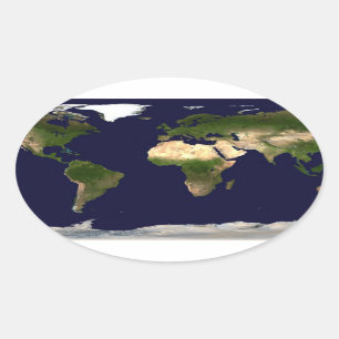 Adesivo Oval Mundo Inteiro - Planeta Terra