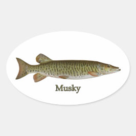 Adesivo Oval Musky (muskellunge)