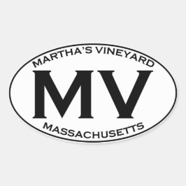 Adesivo Oval MV - O Vineyard Massachusetts da Martha