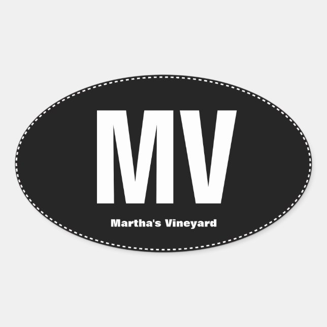 Adesivo Oval MV Pull Martha's Vineyard Oval Bumper Sticker (Frente)