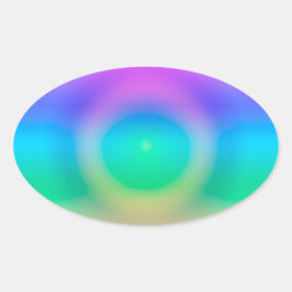 Adesivo Oval Mystic Rainbow Eye Ombre