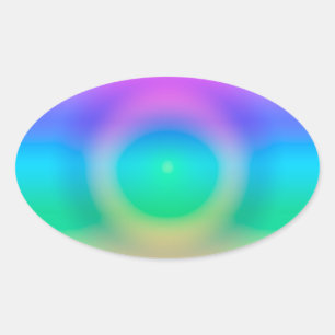 Adesivo Oval Mystic Rainbow Eye Ombre