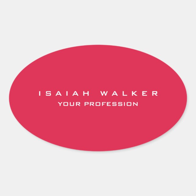 Adesivo Oval Na moda Classy Plain Single Special Crimson Red (Frente)