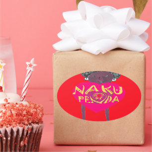 Adesivo Oval Nakupenda Love Art - Swahili Heart Design