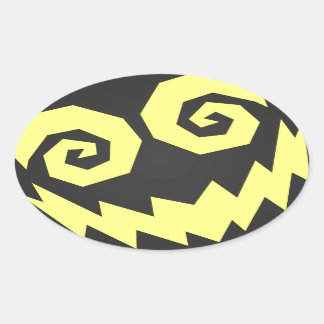 Adesivo Oval NALGames Insano No Rosto Preto + Amarelo
