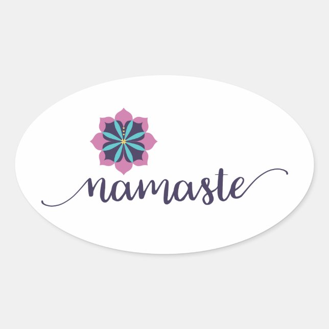 Adesivo Oval namaste mandala (Frente)