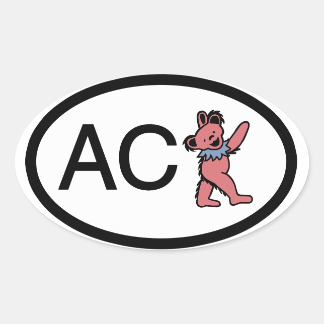 Adesivo Oval Nantucket ACK Dancing Bear Bear (Frente)