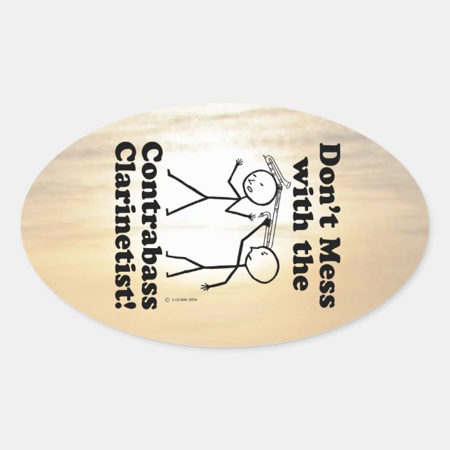 Adesivo Oval Não se meta com a Clarinetis Oval Sti (Frente)