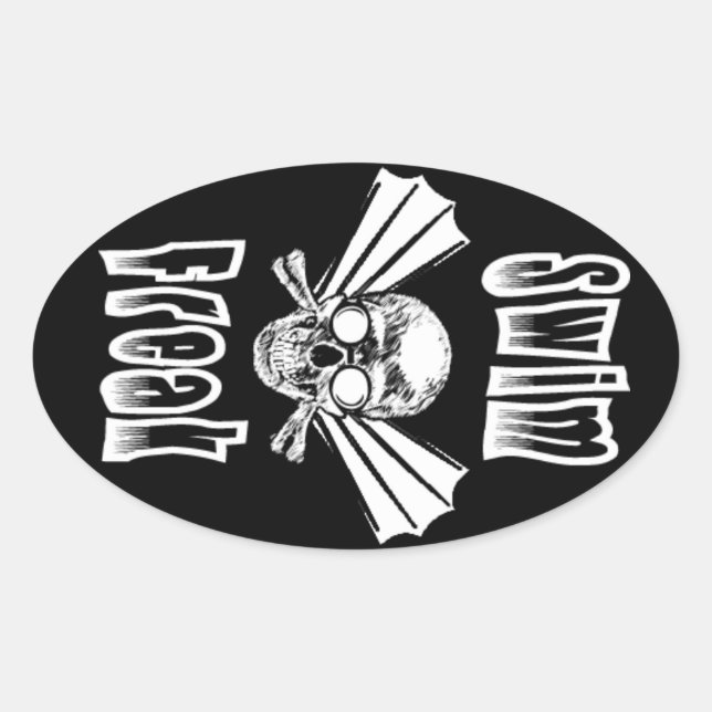 Adesivo Oval Natação Vinheta oval (Frente)