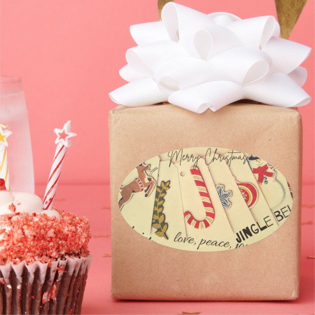 Adesivo Oval Natal (Festa)