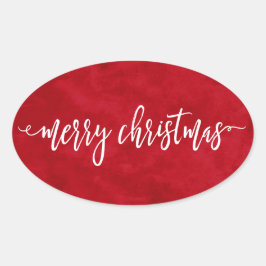 Adesivo Oval Natal com script