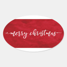Adesivo Oval Natal com script