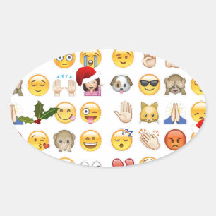 Adesivo Oval natal emojis