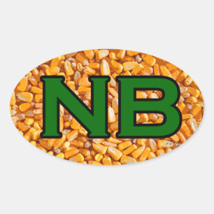 Adesivo Oval NB - Logotipo Oval do Nebraska USA (milho)