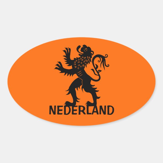 Adesivo Oval Nederland Lion (Frente)