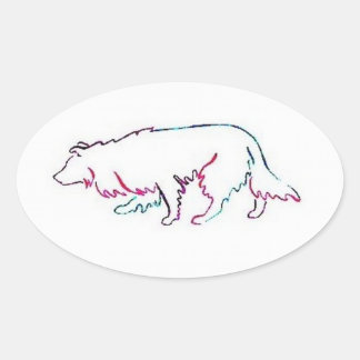 Adesivo Oval Neon Herd~Border Collie Sticker