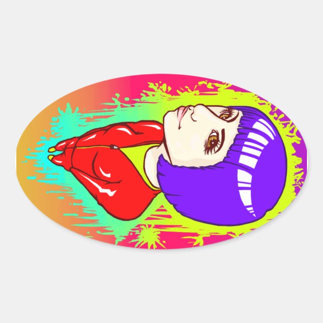 Adesivo Oval Neon Street (Frente)