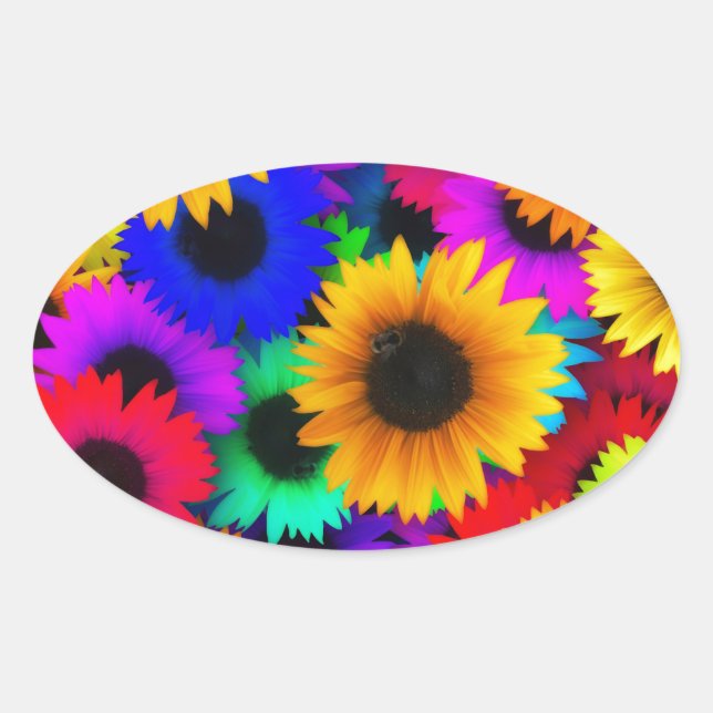 Adesivo Oval Neon Sunflower (Frente)