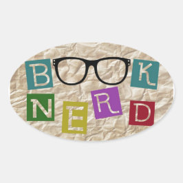 Adesivo Oval Nerd de Livro