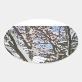 Adesivo Oval Neve num Mapeamento Japonês.