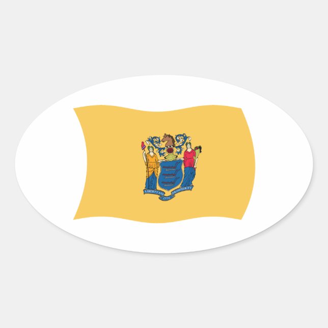Adesivo Oval New Jersey Flag Sticker (Frente)