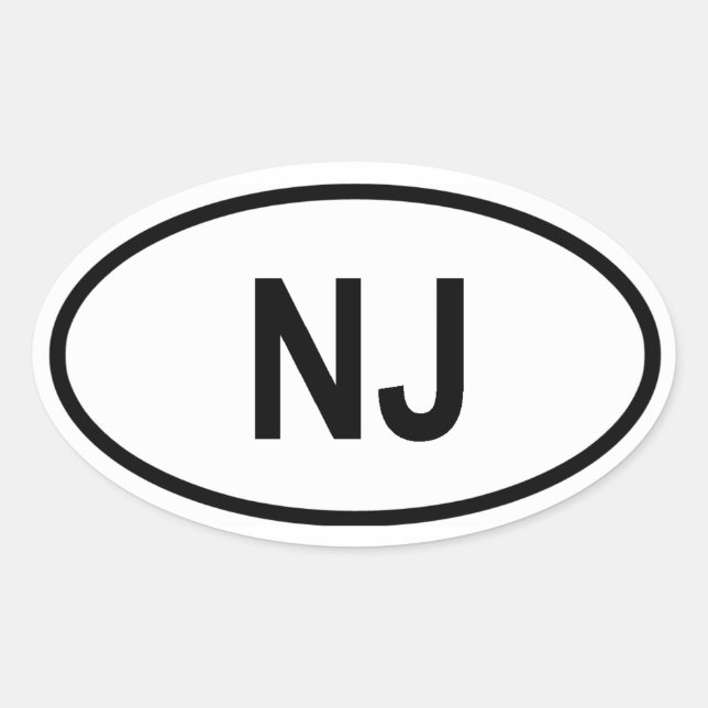 Adesivo Oval New Jersey "NJ" (Frente)