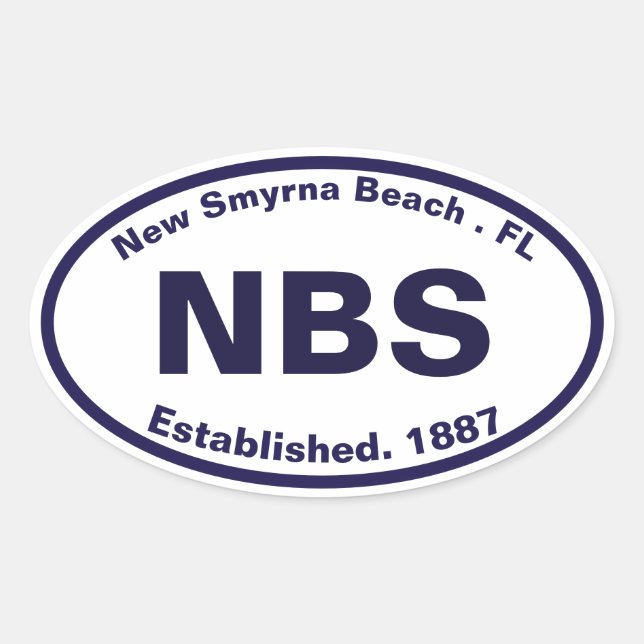 Adesivo Oval New Smyrna Beach Florida NBS Souvenirs (Frente)